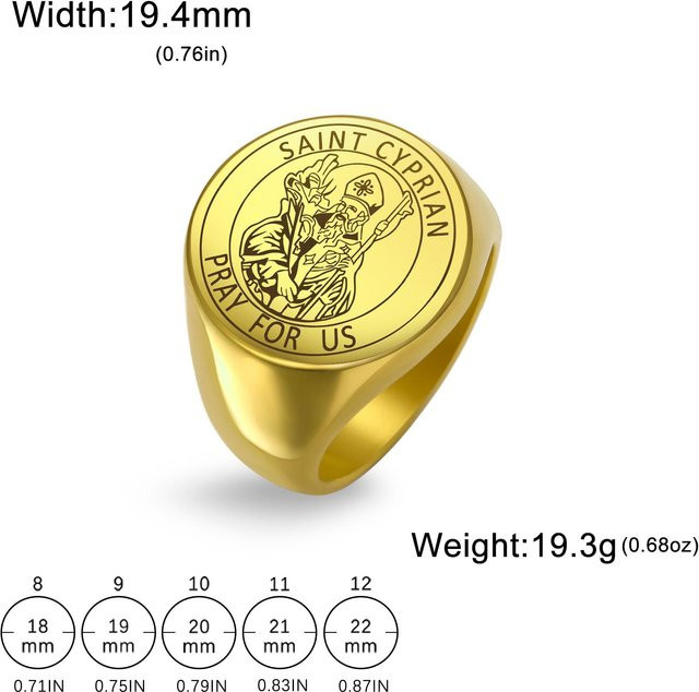 LIKGREAT Ring Edelstahl, Gold, Damen Herren - Bild 1