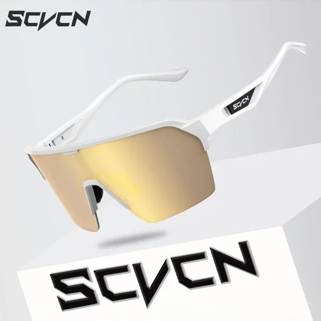 SCVCN Sportsonnenbrille, Unisex, Vollrand, weiß, Kunststoff - Bild 1