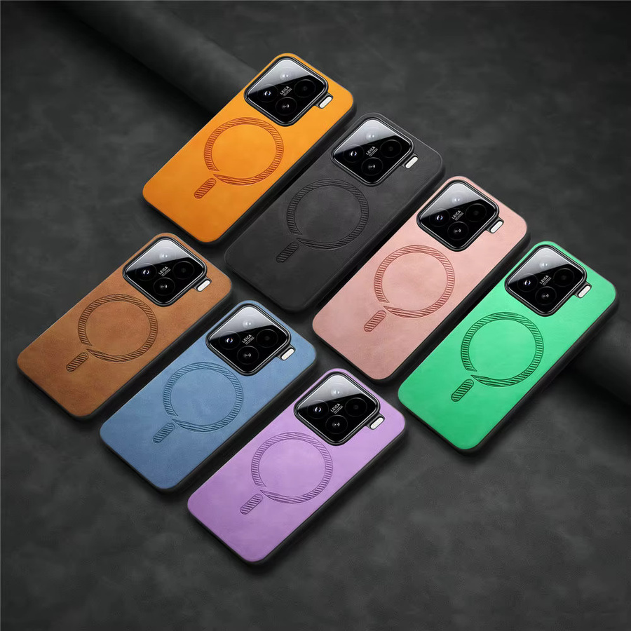 Luxus Magnetische Schutzhülle für Xiaomi 15 15T 17T 5G in Orange mit kabellosem Laden und stoßfestem Design - Bild 5