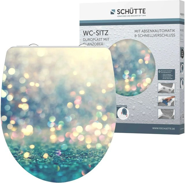 Schütte WC-Sitz Magic Light aus Duroplast mit Absenkautomatik und Schnellverschluss, oval, Breite: 45,0 cm, Tiefe: 37,4 cm - Bild 1