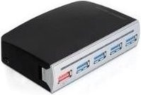 DeLock USB 3.0 Hub Schwarz mit 4 SuperSpeed USB 3.0 Ports und 1 USB Typ A Ladeport - Bild 1