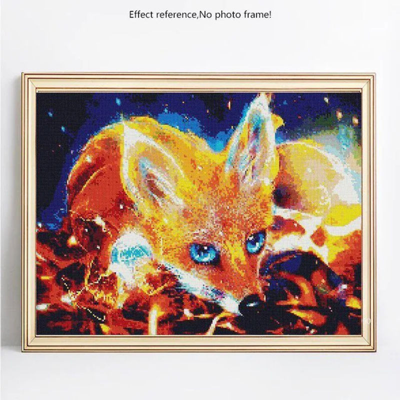 FIYO Diamantmalerei mit runden Steinen und Tierprint, mehrfarbiges Diamant-Stickbild für moderne Dekoration, B/H: 30 x 20 cm - Bild 1