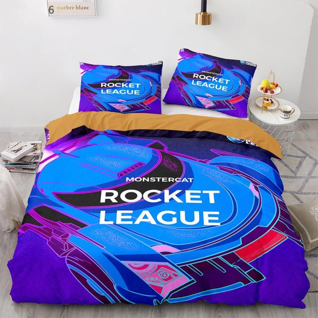 Rocket League Bettwäsche Set für Kinder mit Motiv aus Microfaser, Blau, B/H: 140 x 210 cm - Bild 1