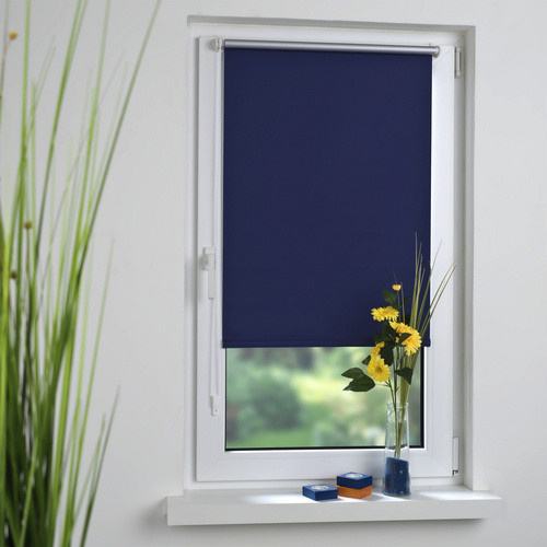 LIEDECO Klemmfix-Rollo verdunkelnd aus Stoff in Blau, B: 90 cm, H: 150 cm - Bild 2