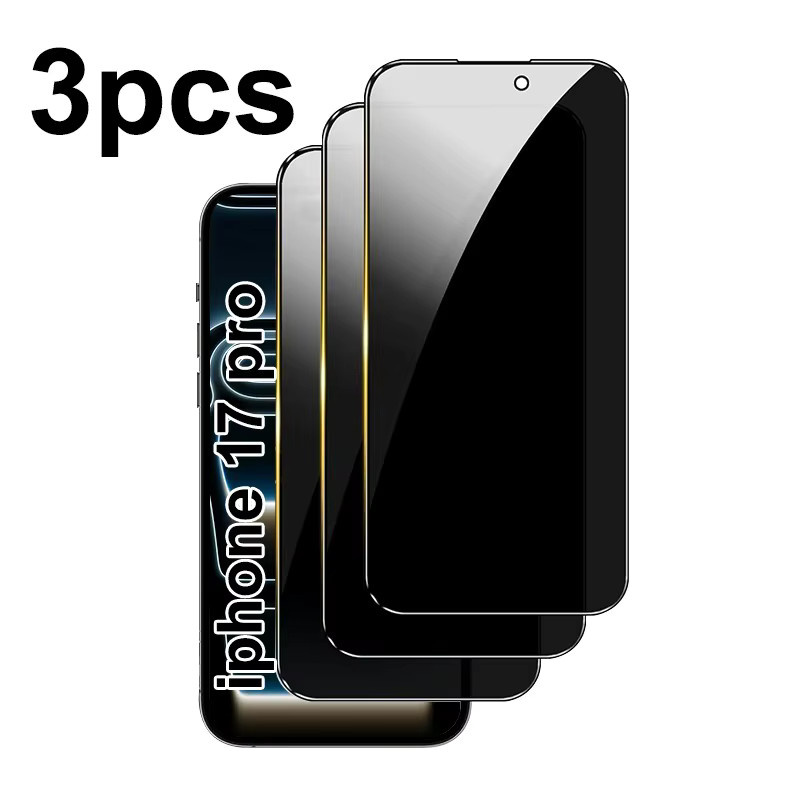 3er-Set basix Sichtschutz-Displayschutzfolie aus gehärtetem Glas für iPhone 17 Pro, 16, 15, 14, 13, 12 Pro Max, Anti-Spy und kratzfest, transparent - Bild 5