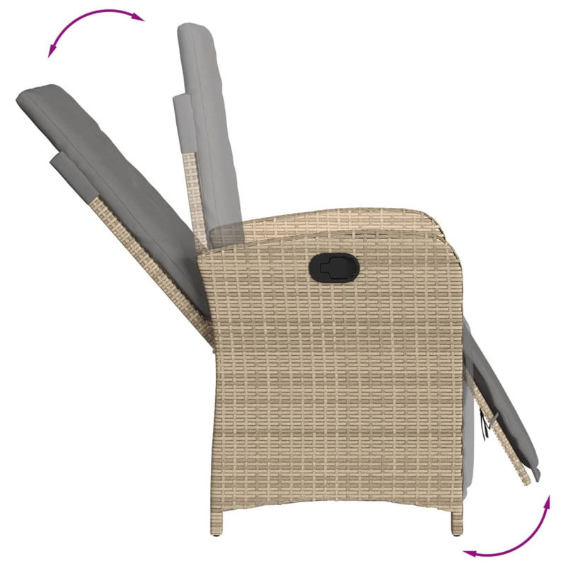Vidaxl Gartenmöbel-Set aus Polyrattan mit 5 Teilen und Kissen, Beige - Bild 2