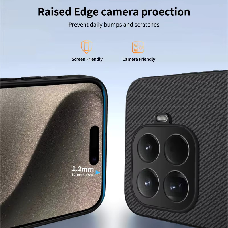 Business Carbon Fiber Texture Wireless Charge Case für Xiaomi 17 Pro Max 15T Pro Ultra stoßfeste Anti-Fingerabdruck-Schutzhülle in Schwarz und Grau - Bild 4