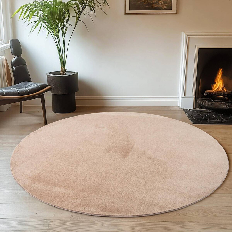 Ayyildiz Kurzflorteppich Joy Rund Beige Durchmesser: 80 cm - Bild 2