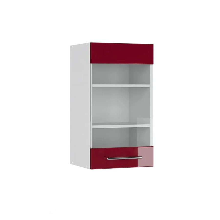 Vicco Küchen-Hängeglasschrank Fame-Line mit Soft-Close-Türen, Bordeaux Hochglanz/Weiß, Breite: 40 cm - Bild 2