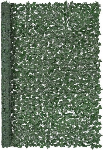 VEVOR Künstliche Efeu Sichtschutzwand Grün, künstliche Hecke als Wanddekoration für Garten, Balkon und Terrasse, B/H: 244 x 183 cm - Bild 1