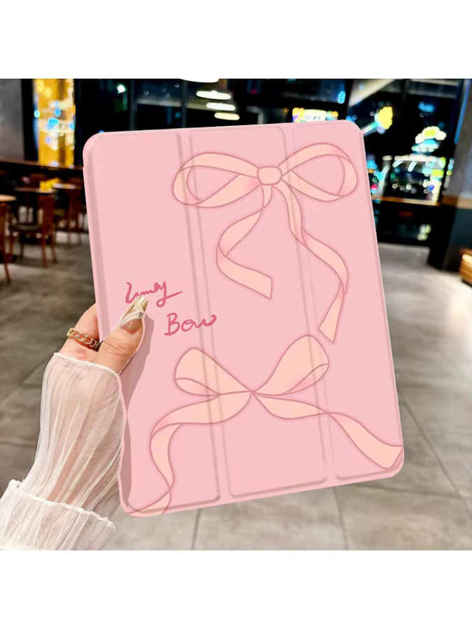 DecoPhone Tablet-Hülle mit Schleife für iPad Pro 10/11 Zoll und iPad Air 3/4/5 in Rosa Transparent mit Anti-Drop-Schutz - Bild 3