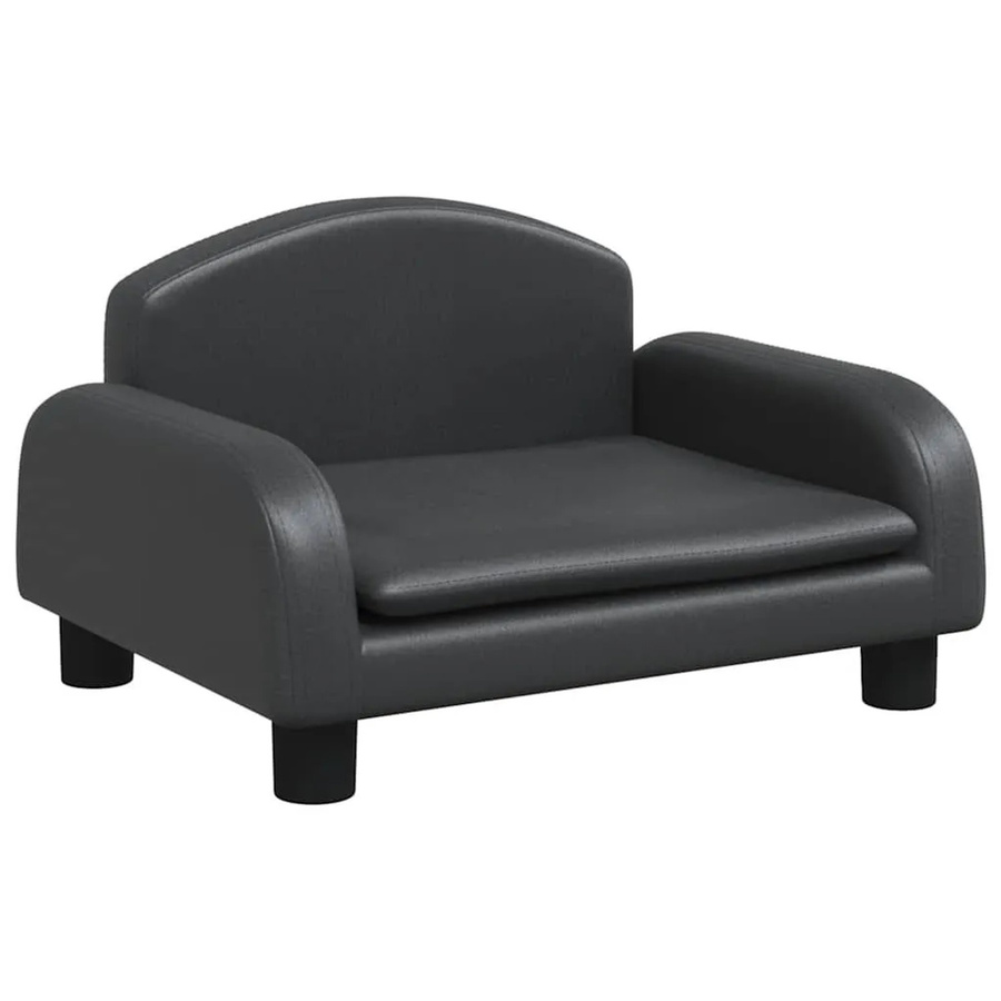 vidaXL Kindersofa in Schwarz aus Kunstleder mit Kiefernholzgestell, B/T/H: 50 x 40 x 30 cm - Bild 2