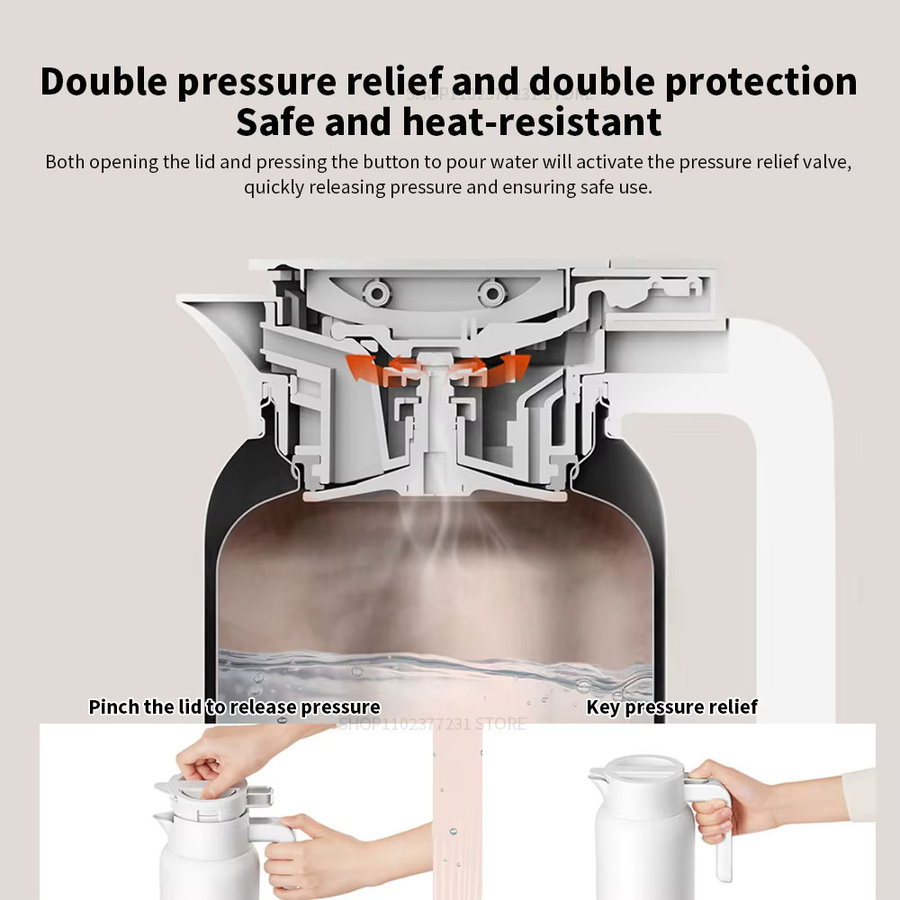 Xiaomi Mijia Thermoskanne vakuumisolierte Flasche für Heiß- und Kaltgetränke in Weiß, 1,5 l - Bild 2