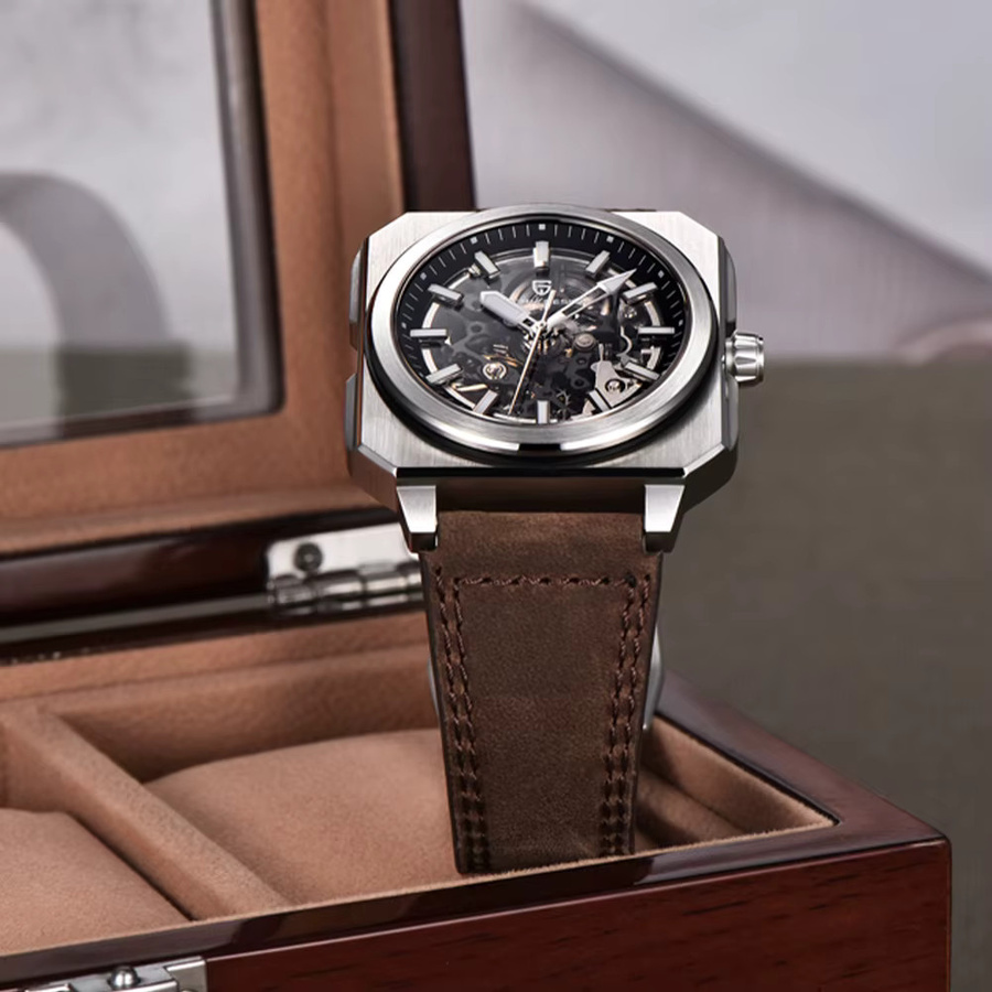 Pagani Design Armbanduhr Automatik, Edelstahl, Saphirglas, Herren, Schwarz - Bild 2