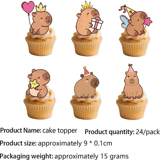 Artily Party Dekoration Set Capybara Thema mit Papptellern, Pappbechern, Servietten, Tischdecke und Wimpelkette, Mehrfarbig - Bild 1