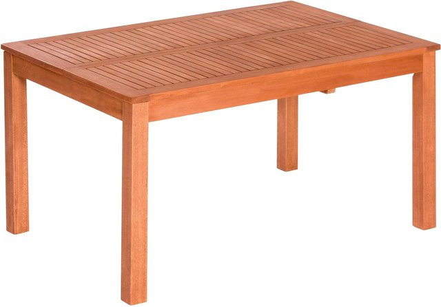 Merxx Ausziehtisch quadratisch aus Eukalyptusholz in Beige, B/T/H: 150 x 100 x 74 cm - Bild 1
