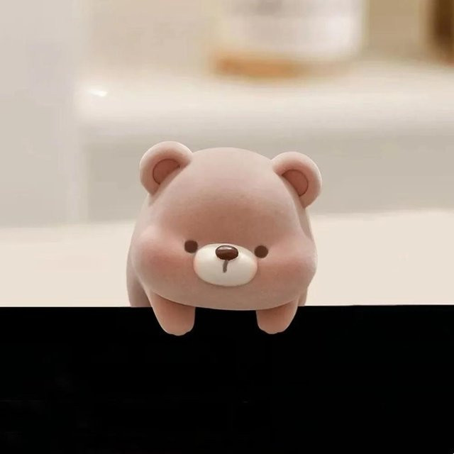 MARKET-3 Panda Hund Cartoon Schreibtisch Ornament in Pink als Dekoration für deinen Computer Monitor - Bild 1