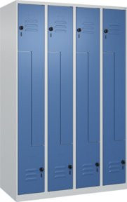 C+P Z-Spind Classic PLUS Spind mit 8 Fächern und Garderobenstange, Grau/Blau, H x B x T: 185 x 120 x 50 cm - Bild 1
