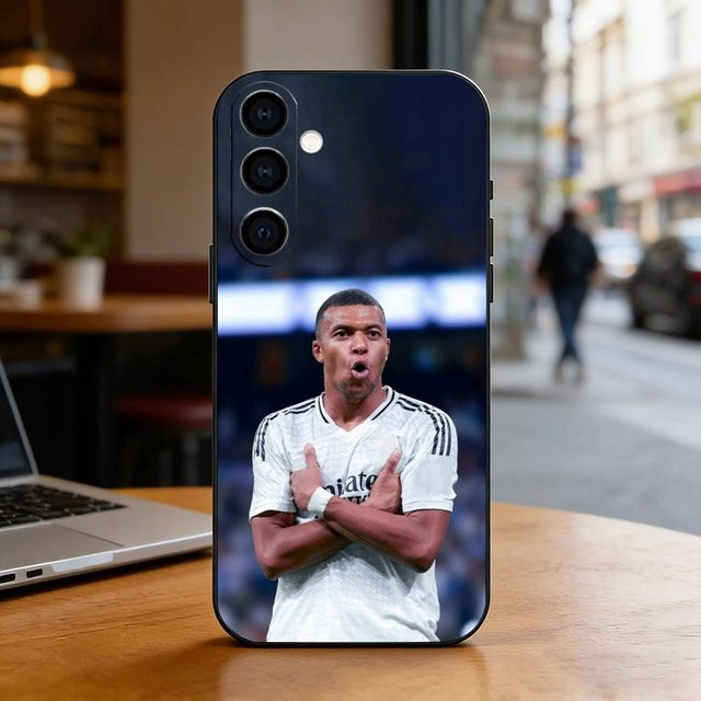 Kylian Mbappé Fußballstar Handyhülle für Samsung Galaxy A73 A72 A71 A70 A53 A52 A51 A42 5G weiche Schutzhülle in Schwarz - Bild 1
