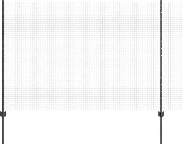 vidaXL Zaun mit Pfosten aus Stahl in Grau, Höhe: 150 cm, Länge: 10 m - Bild 1