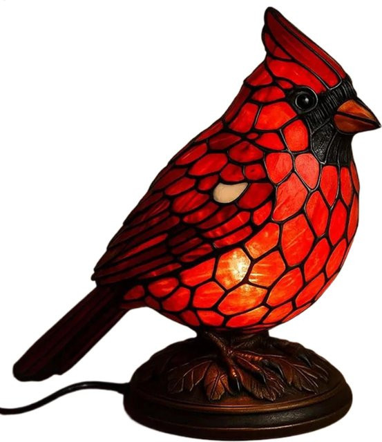 LED-Tischlampe in Tierform aus rotem Harz und Glas im Art-Nouveau-Stil als dekoratives Nachtlicht für dein Schlafzimmer - Bild 1