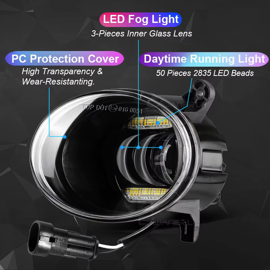 Cawanerl LED Nebelscheinwerfer und Tagfahrlicht DRL Set H11 2x30W Schwarz für Audi A4 Allroad Quattro 2010-2016 Rechts und Links - Bild 2