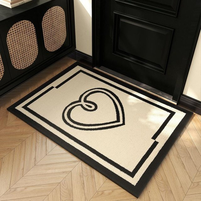 Schmutzabweisende und rutschfeste Fußmatte aus Polyester in Beige, B/T: 80 x 50 cm - Bild 1