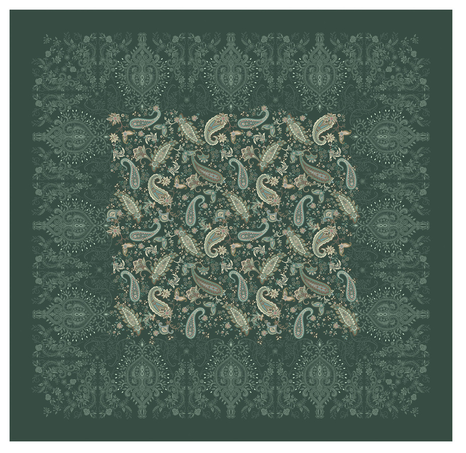 Bassetti Tischdecke Twill MONNALISA aus Baumwolle in Grün mit floralem Muster - Bild 1