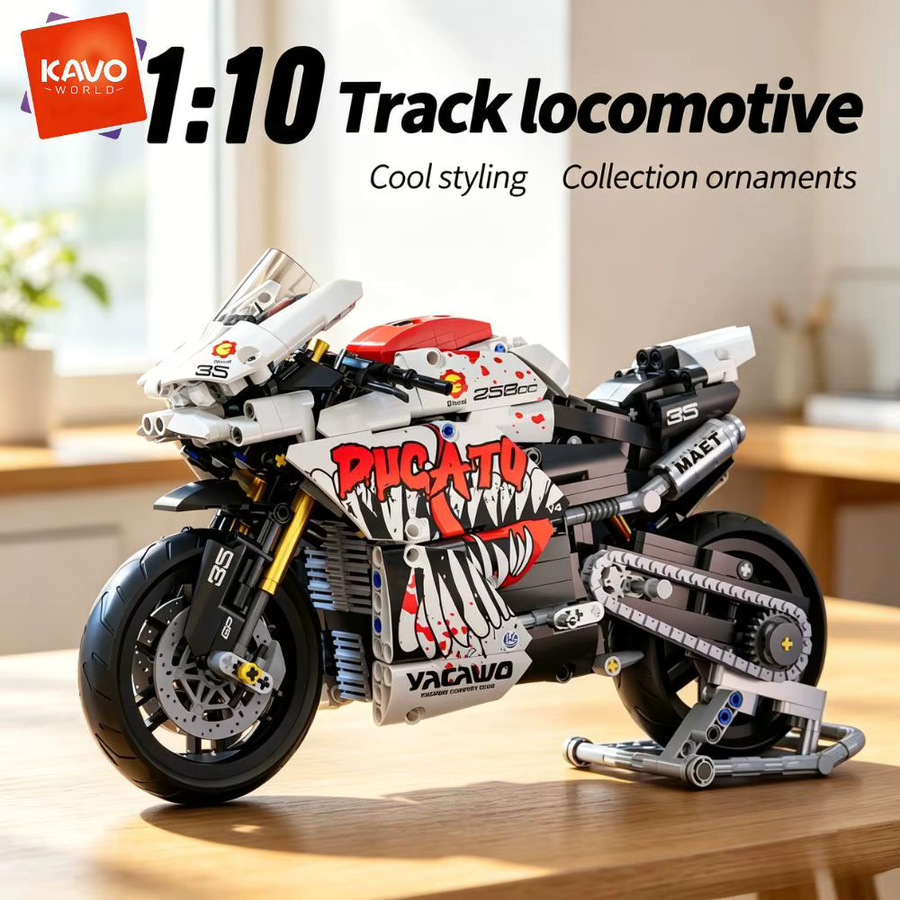 KAVOWORLD High-Tech V4 Rennmotorrad, Baukasten, Modell Bausteine - Bild 2