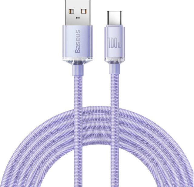 Baseus Crystal Shine Series USB-A zu USB-C Daten- und Ladekabel 100W in Lila CAJY000405, Länge: 1,2 m - Bild 1