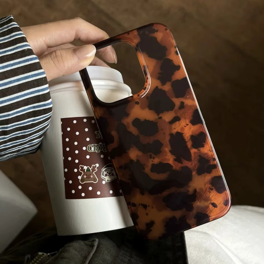 Retro-Bernstein-Laser-Handyhülle mit Leopardenmuster für Apple iPhone in Braun und Multicolour - Bild 3