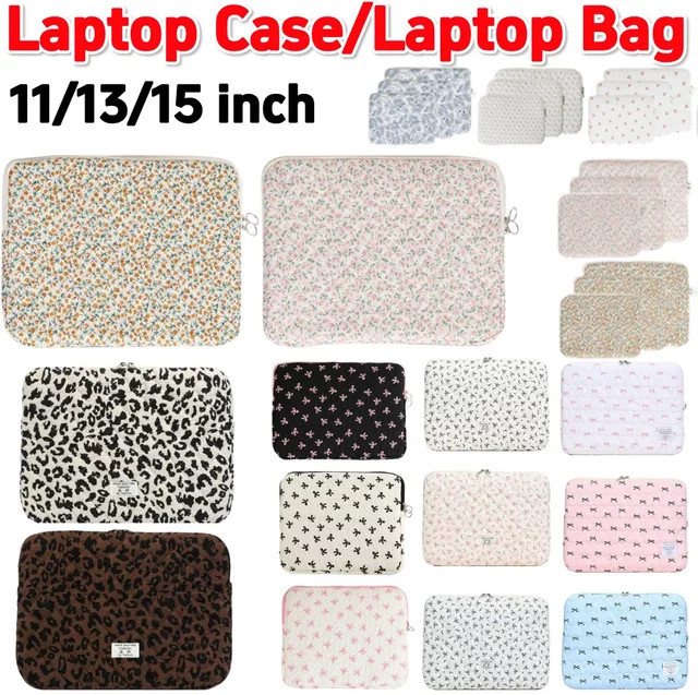 ALLOYSEED Laptop-Hülle mit Blumenmuster in Multicolour, gesteppte Schutzhülle für 11–15 Zoll Laptops und Tablets - Bild 1