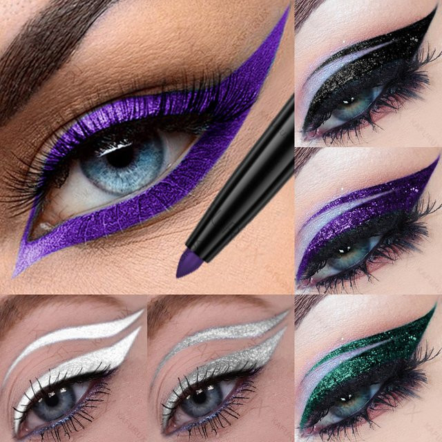 KAFURUX Eyeliner-Stift, Metallic, Weiß, Schwarz, Unisex - Bild 1