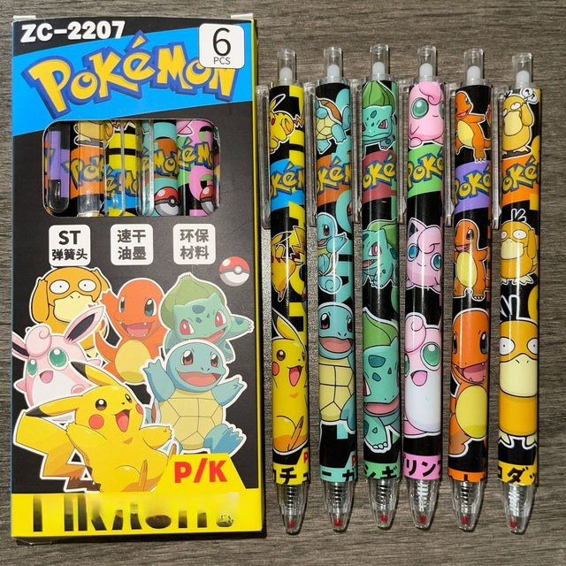 Pokémon Kugelschreiber mit niedlichem Cartoon-Design für Schüler, schwarze Tinte, erhältlich in Schwarz und Multicolour - Bild 1