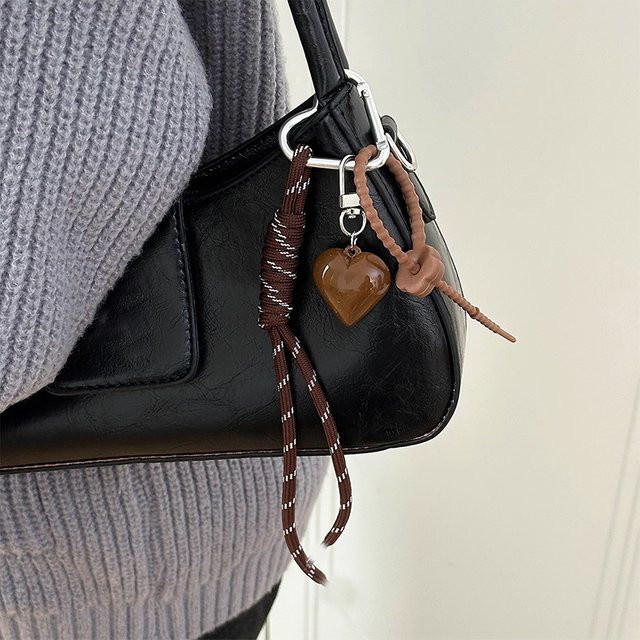 Yogodlns Schlüsselanhänger Leder, Herz, rot, Unisex - Bild 1