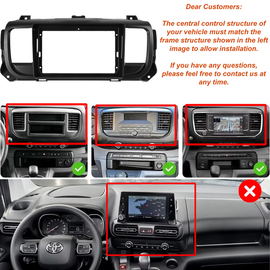 ESSGOO 9 Zoll Autoradio mit 8-Kern Prozessor, 6 GB RAM + 128 GB Speicher, Apple Wireless CarPlay und Android Auto, 2 DIN mit 4G, WLAN und GPS Navigation für Citroën Jumpy 3, Peugeot Expert und Toyota Proace, Schwarz - Bild 2