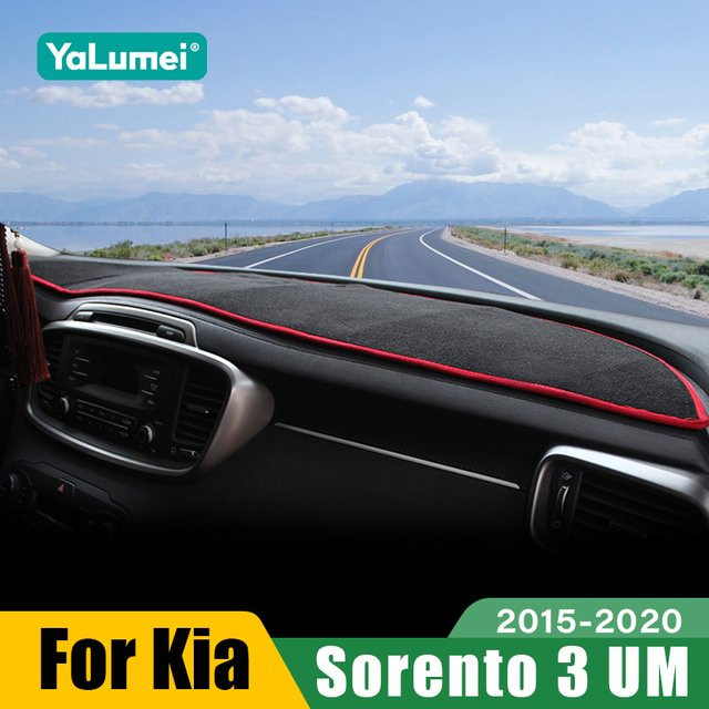 YaLumei Dashboard Sonnenschutz Abdeckung für Kia Sorento 3 (2015-2020) in Schwarz, rutschfeste Matte - Bild 1