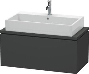 Duravit Waschtischunterschrank Compact L-Cube in Graphit Matt mit 1 Auszug, Breite: 92 cm, Tiefe: 47,7 cm, Höhe: 40 cm - Bild 1