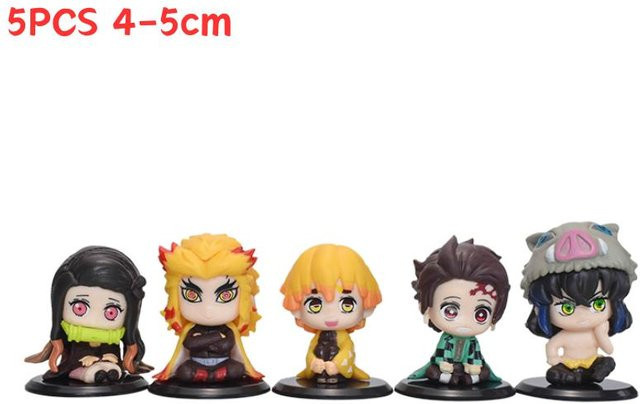 Fashnics Demon Slayer Kimetsu no Yaiba Sitzende Figur 5-teiliges Set - Bild 1