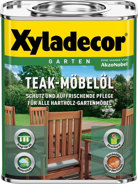 Xyladecor Teak-Möbelöl Transparent 750 ml wasserabweisend mit Satin-Glanz - Bild 1