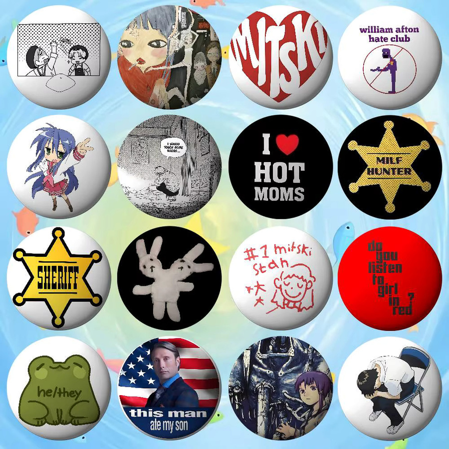 bilibili Pin Button, Cartoon Anime Charaktere, Weißblech, Rund - Bild 3