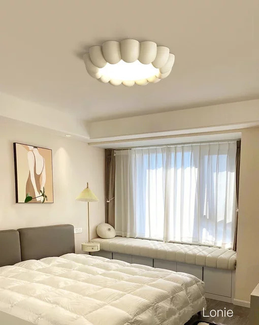 JIANKEXING Fengyun Duo-Deckenleuchte in Beige, moderne runde Deckenlampe mit warmweißem Licht - Bild 1