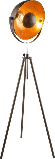 Globo Lighting Stehleuchte Xirena I in Gold/Messing und Braun aus Metall mit höhenverstellbarer Funktion und E27 Fassung - Bild 1