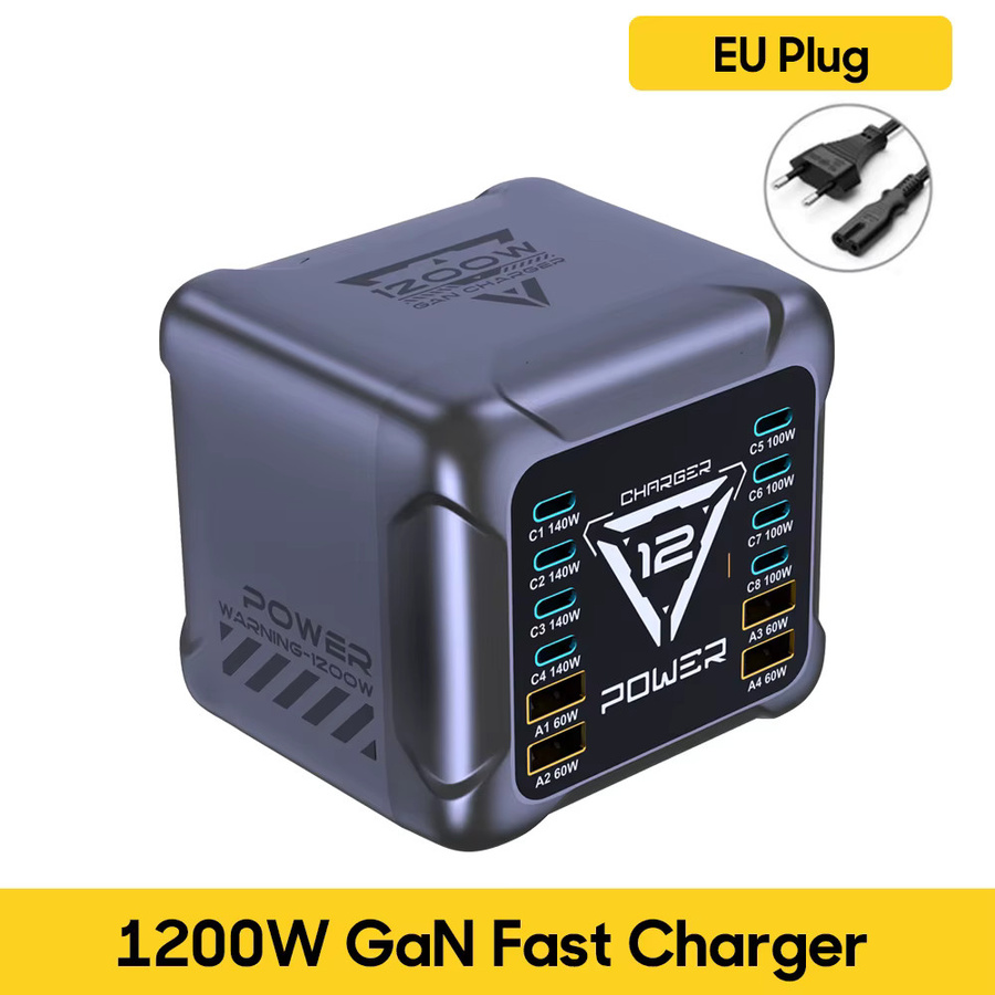 Ueetop GaN USB Typ-C Ladegerät 140W mit PD3.1 PPS QC4.0 Schnellladestation in Grau - Bild 4