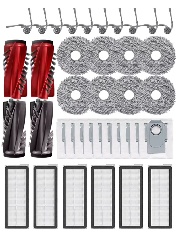 Roborock Zubehör-Set für Qrevo Curv und P20 Pro mit Staubbeuteln, Mopps, Seitenbürsten und HEPA-Filtern in Multicolour - Bild 3