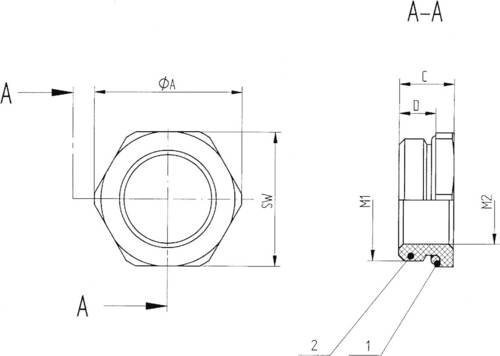 LAPP Kabelverschraubung SKINDICHT MR-M 6KT Reduzierung mit O-Ring M32 auf M20 aus Messing Natur, 25 Stück - Bild 1