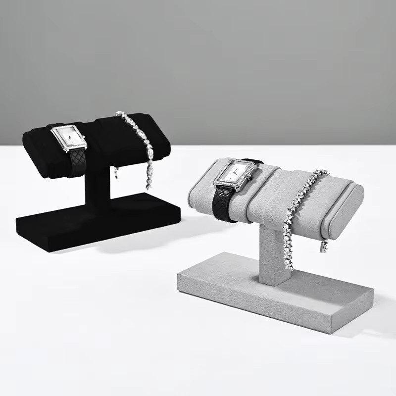 Oirlv Armbanduhr-Ständer aus Mikrofaser in Schwarz als Uhrenaufbewahrungsregal und Schmuck-Organizer für deine Armbanduhren - Bild 1
