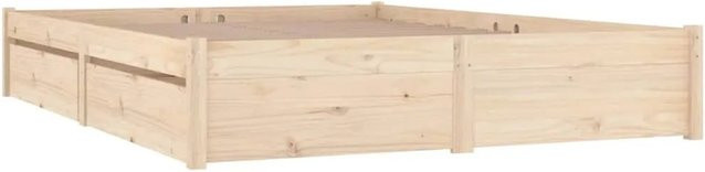 vidaXL Bett aus Massivholz mit Schubladen in Rustikal Braun, B/T/H: 160 x 200 x 31 cm - Bild 1