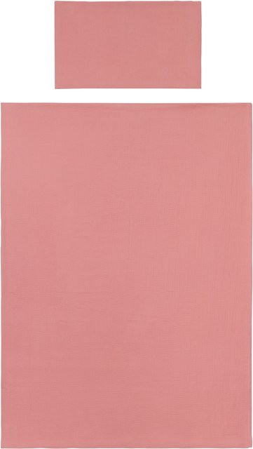 Bornino Home Wende-Bettwäsche Musselin aus Baumwolle, Pink, Kissenbezug B: 40 cm, H: 60 cm, Bettbezug B: 100 cm, H: 135 cm - Bild 1