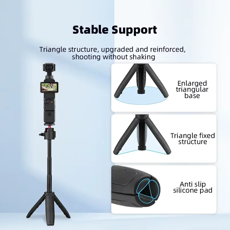 DJI Selfie-Stick-Stativ für Osmo Pocket 3 in Schwarz, erweiterte Halterung kompatibel mit GoPro Hero 13 12 11 10 9 und Insta360 X4 Zubehör - Bild 2